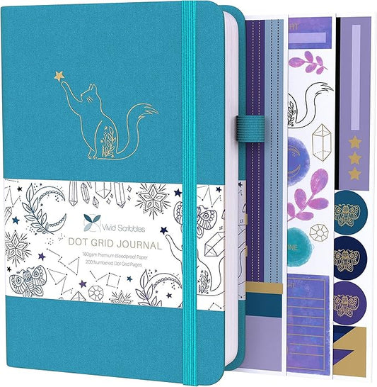 VIVID SCRIBBLES Dotted Journal – 160gsm Bleed Proof Thick White Paper – 200 by VividScribbles