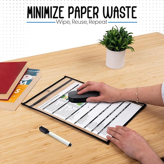 Essex Wares - 100 Pack, Job Ticket Holders, Reusable & Easy Erase Plastic - Image 3