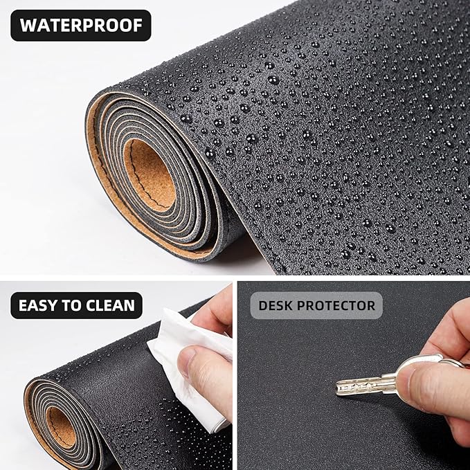 AFIING Leather Desk pad Protector, Large Non-Slip Office Desk Mat - Image 3
