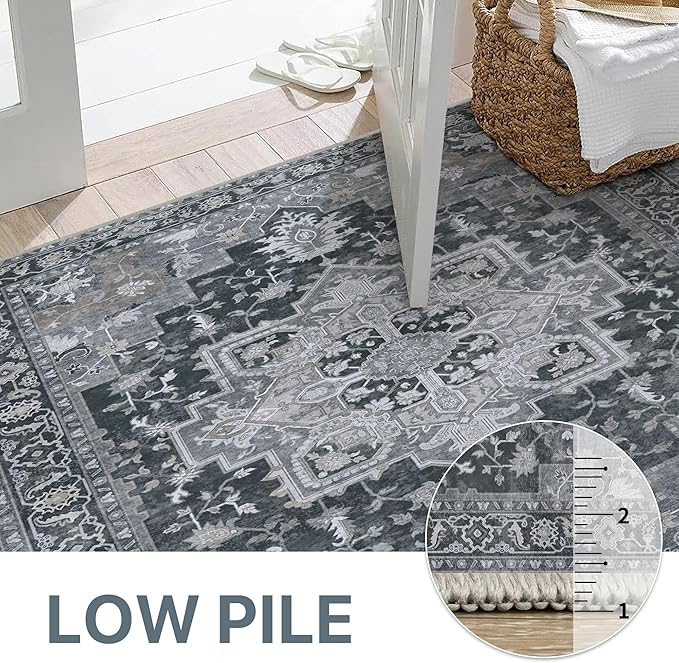 GENIMO 2'6''x12 Runner Rugs for Hallway, Machine Washable Non Slip Vintage Rugs - Image 4