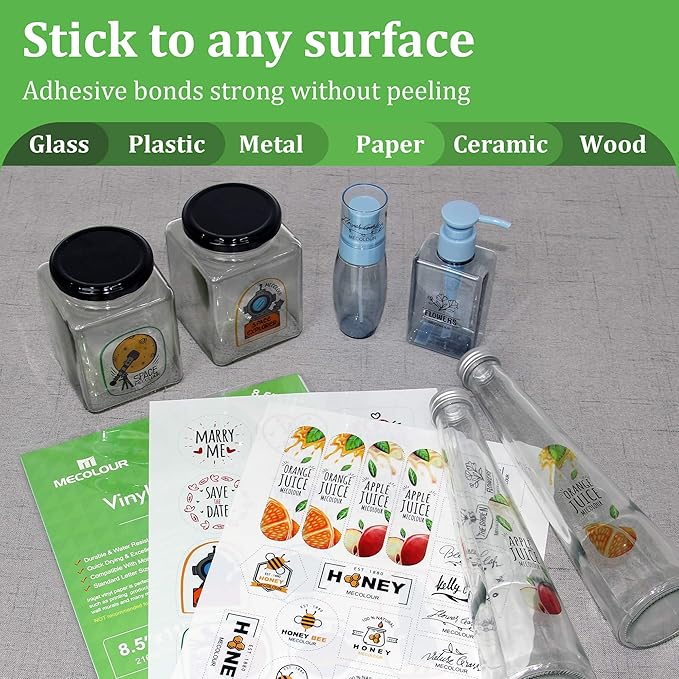 MECOLOUR Clear Sticker Paper for Inkjet Printer -95% Transparent 8.5x11 Inch - Image 6