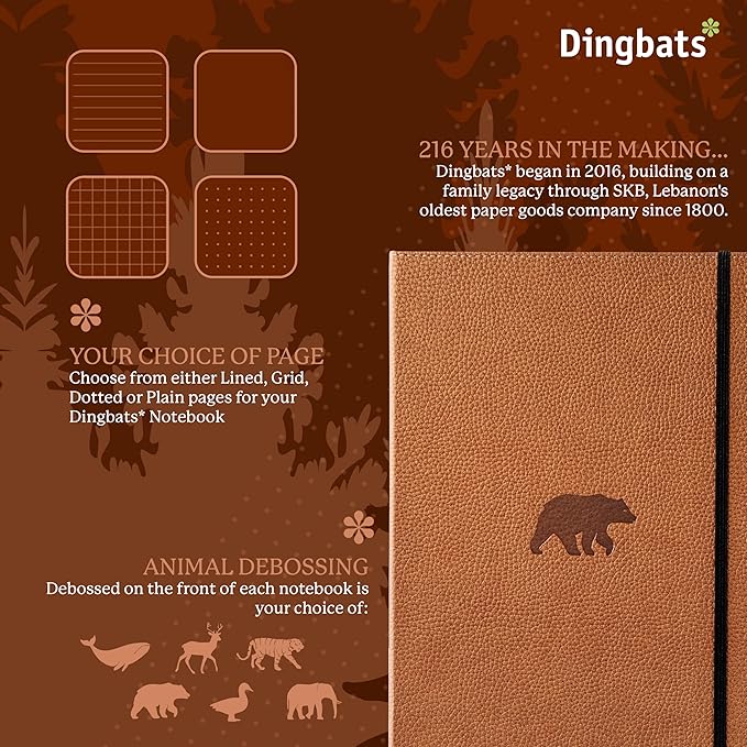 Dingbats* - Wildlife Squared Extra Large A4 Notebook - PU Leather Hardcover - Image 2