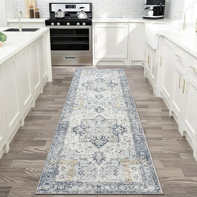 GENIMO Runner Rug 2x7, Machine Washable, Non Slip Vintage Hallway Runner Rug - Image 3