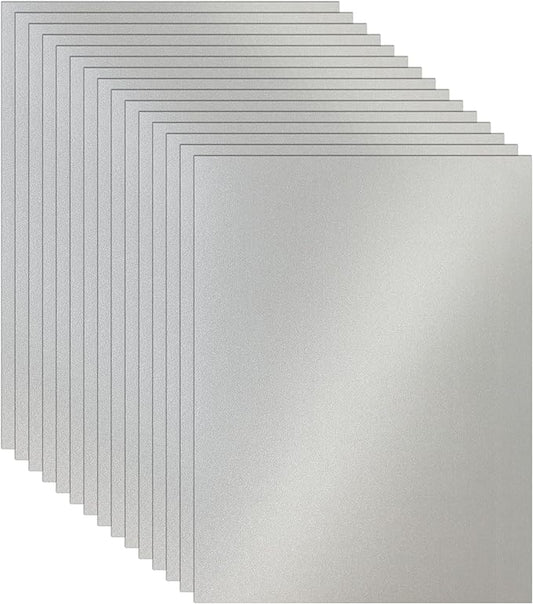 100 Sheets Silver Shimmer Cardstock 8.5 x 11 Metallic Paper, 92lb Heavyweight by Guakicae