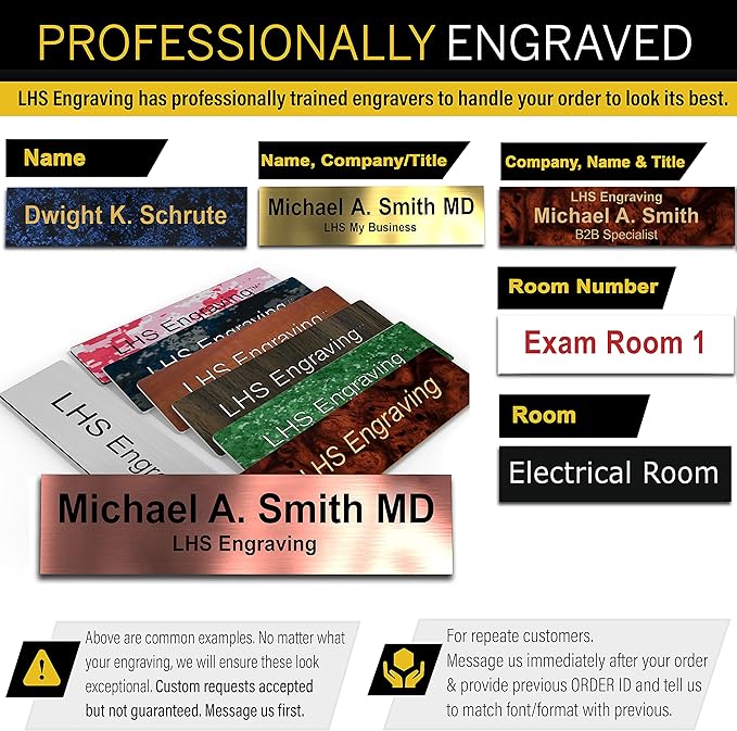 Engraved Custom Door Plate Black Plastic Office Door Sign - Image 5