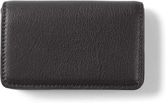 Leatherology Black Onyx Business Card Case, Magnetic Closure ID Holder by Leatherology