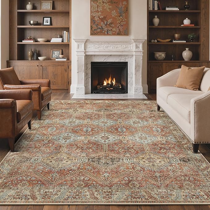 GENIMO 5x7 Area Rugs for Living Room, Machine Washable Non Slip Rugs, Low Pile by GENIMO