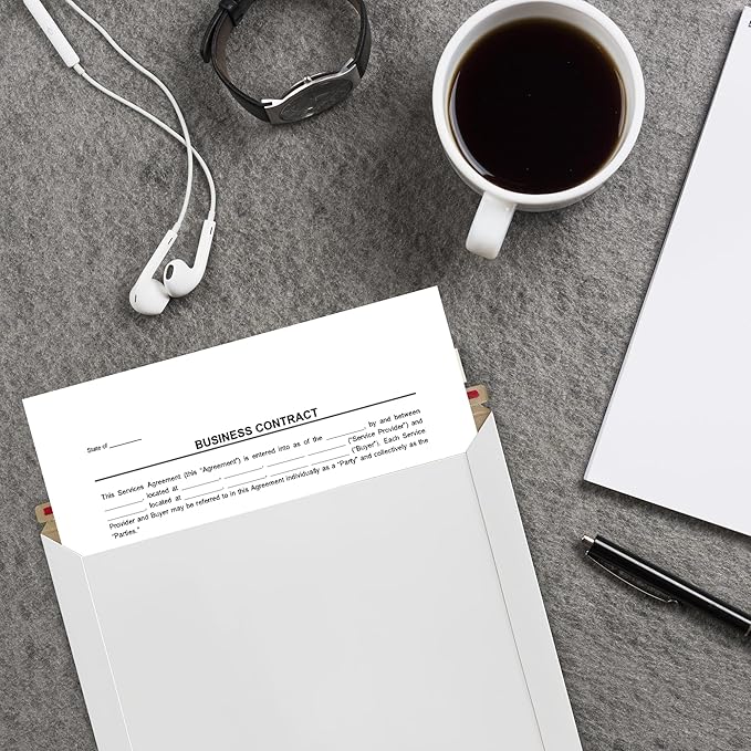 Rigid Mailers 9.25 x 11.75 Inch – 100 Pack White Self Seal Stay Flat Cardboard - Image 5