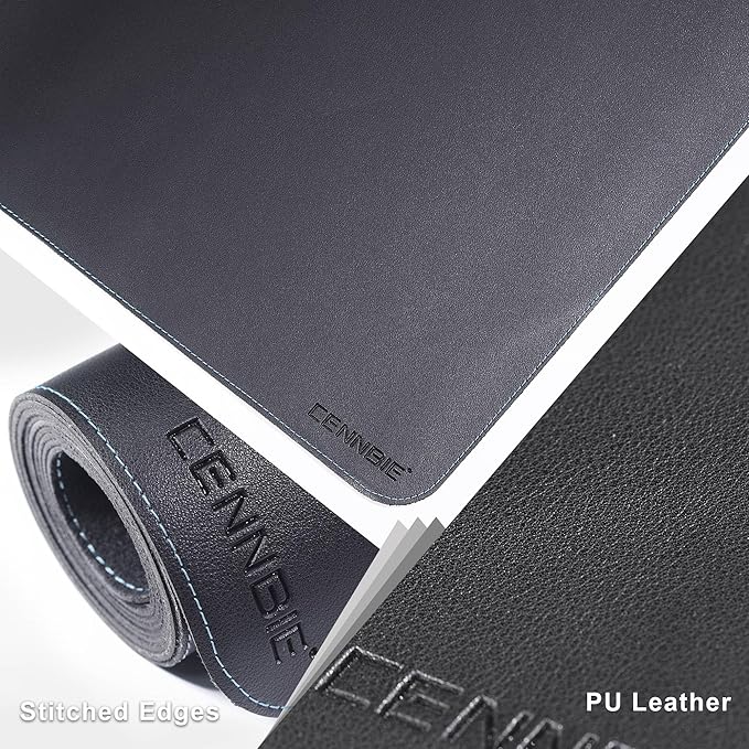 CENNBIE 39.4" x 27.5" Black Leather Desk Mat, Non-Slip Waterproof Extra Wide - Image 3