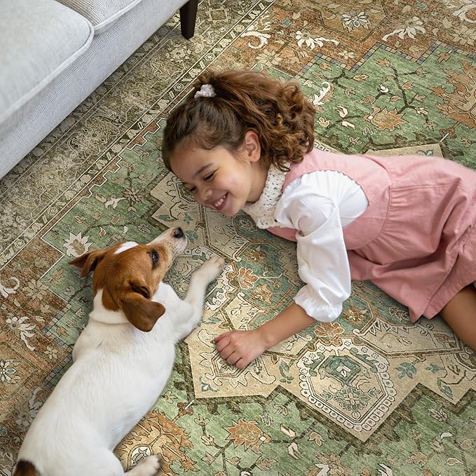 GENIMO 2'6"x6 Runner Rugs for Hallway, Machine Washable Non Slip Vintage Rugs - Image 4