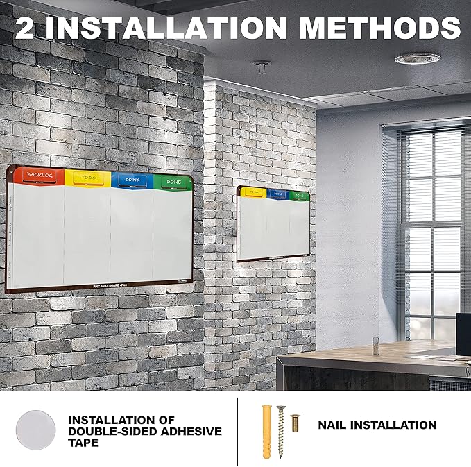 PMXBOARD 6 Column Magnetic Kanban Board, Scrum Board Flex Whiteboard Kit. Agile - Image 5