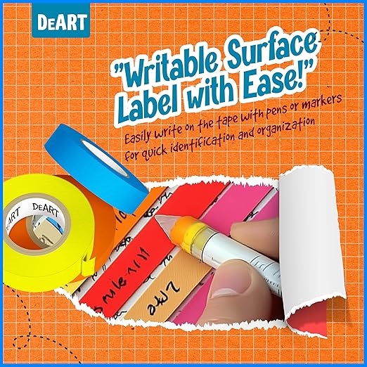 8x Colored Masking Tape, 33 Ft x 1 inch Colored Painters Tape - Image 6