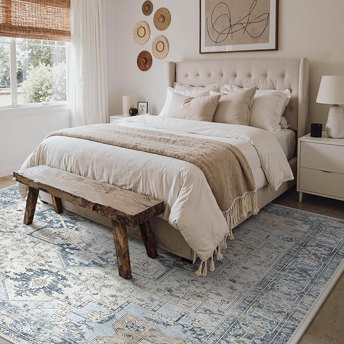 GENIMO 10x14 Area Rugs for Living Room, Machine Washable Rug, Non Slip Vintage - Image 8