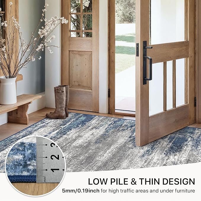 GENIMO 4x6 Area Rugs for Living Room, Non Slip Machine Washable Modern Indoor - Image 6
