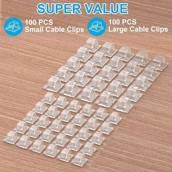 TidyHelper 200 PCS Christmas Light Clips, Adhesive Hooks - Image 2