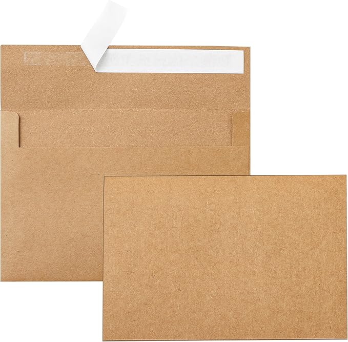 Silunkia Brown Blank Note Cards and Envelopes 4 x 6 Heavyweight Single Panel by Silunkia