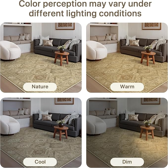 GENIMO 6x9Area Rugs for Living Room, Machine Washable Non Slip Vintage Rugs - Image 8