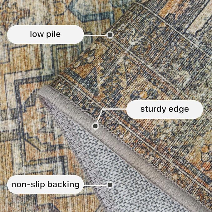 GENIMO 8x10 Area Rugs for Living Room, Machine Washable Non Slip Vintage Rugs - Image 6