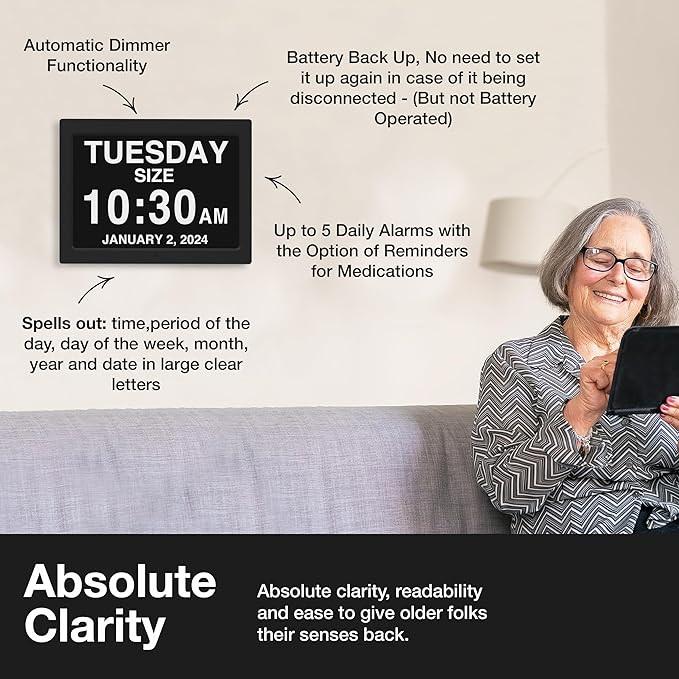 American Lifetime New 2026 Dementia Clock Large - Image 4