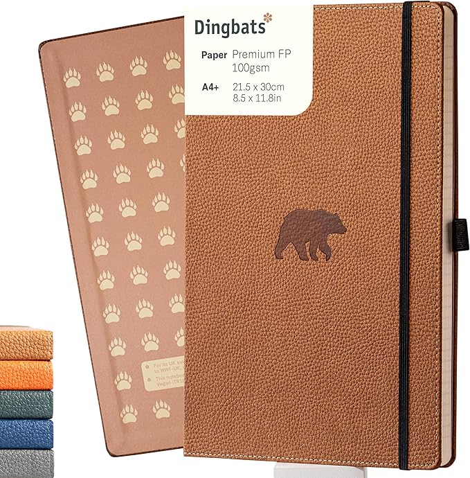 Dingbats* - Wildlife Squared Extra Large A4 Notebook - PU Leather Hardcover by DingbatsNotebooks