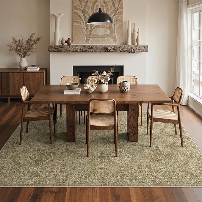 GENIMO 5x7 Area Rugs for Living Room, Machine Washable Non Slip Vintage Rugs - Image 9