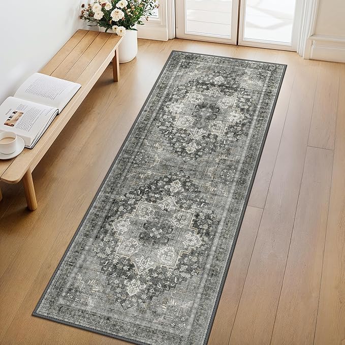 GENIMO 2'6"x10 Runner Rugs for Hallway, Machine Washable Non Slip Vintage Rugs - Image 8