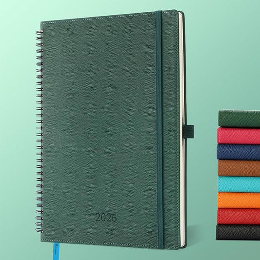 IN-LUXPRO Planner 2026 Daily Weekly and Monthly, 11.5"x8.5", 12 Months Spiral by IN-LUXPRO