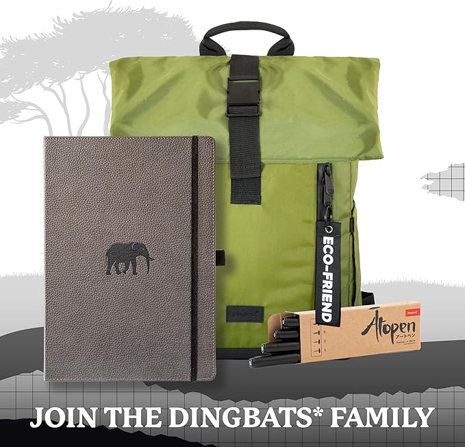 Dingbats* - Wildlife A4 Grid Notebook - Extra Large Hardcover PU Leather - Image 6
