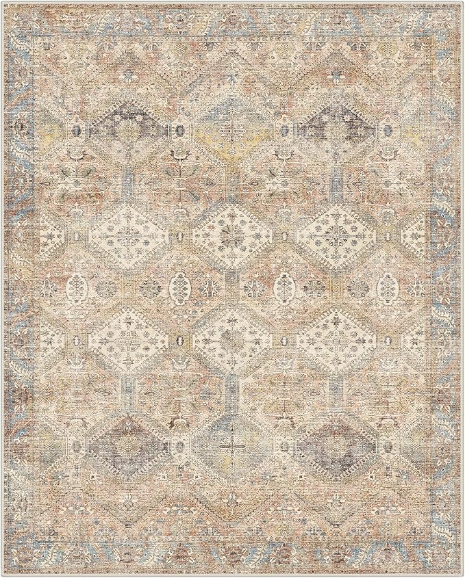 GENIMO 9x12 Area Rugs for Living Room, Machine Washable Non Slip Vintage Rugs - Image 5